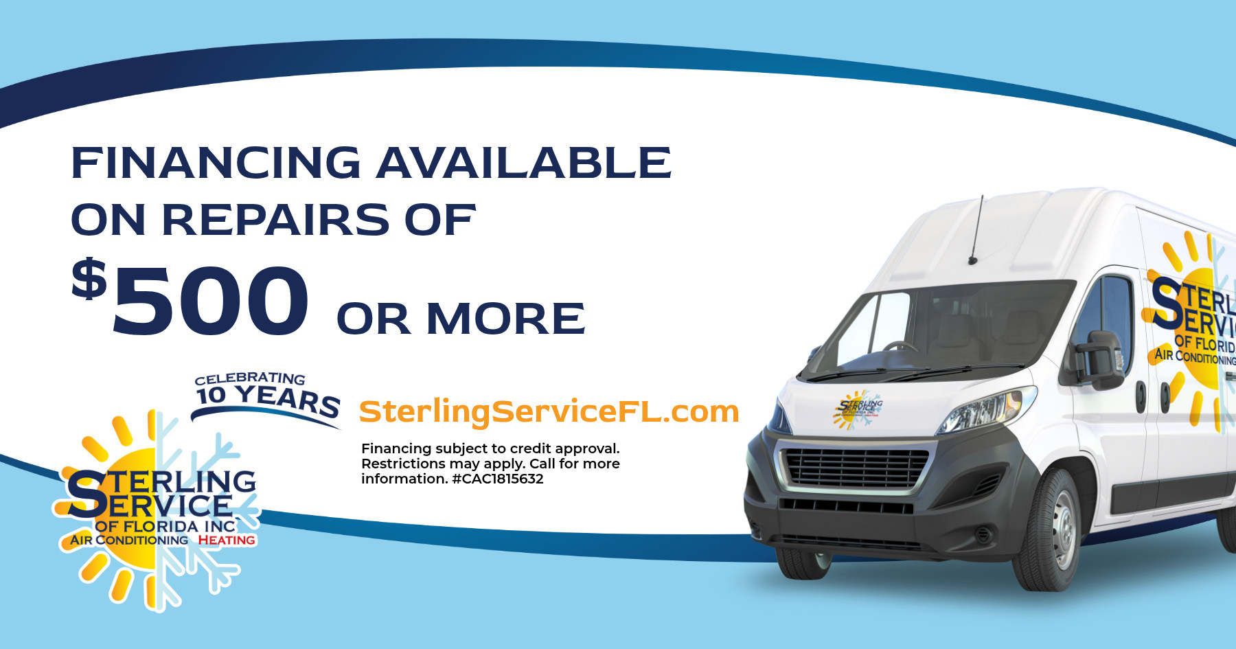 Financing options available on repairs of $500 or more! Financing subject to credit approval. Restrictions may apply. Call for more information.