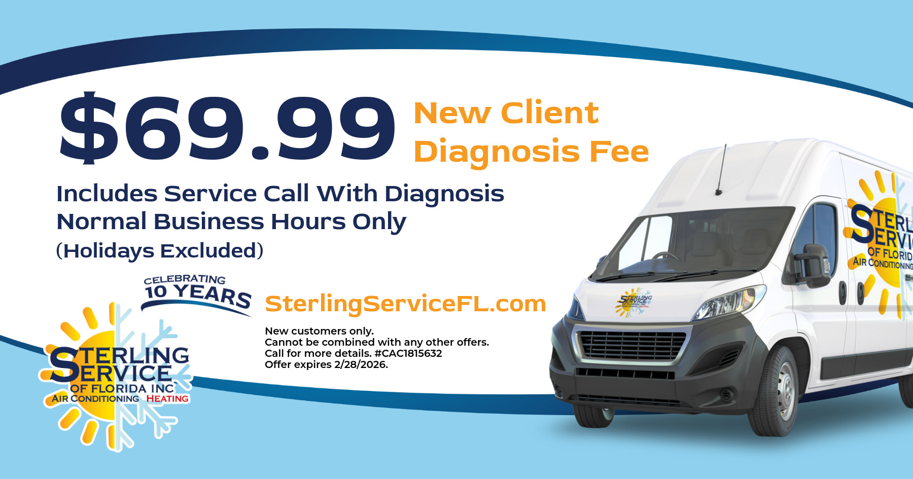 $69.99 New Client Diagnostic Fee.