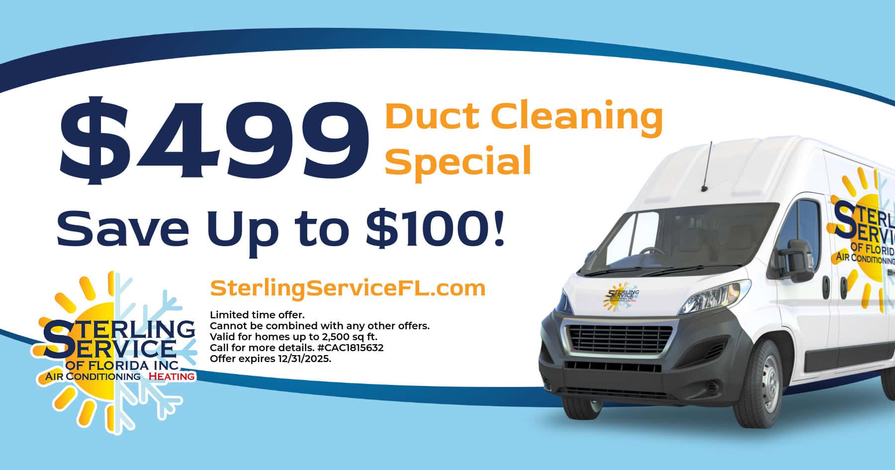 $499 Duct Cleaning Special Coupon. Save Up to $100!